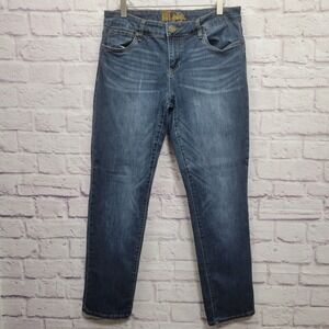 Kut From The Kloth Dark Wash Jeans Womens 8‎ Tapered Leg Stretch Whiskers
